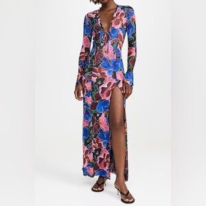 RESA Floral Maxi Dress - Pink, Blue, Black